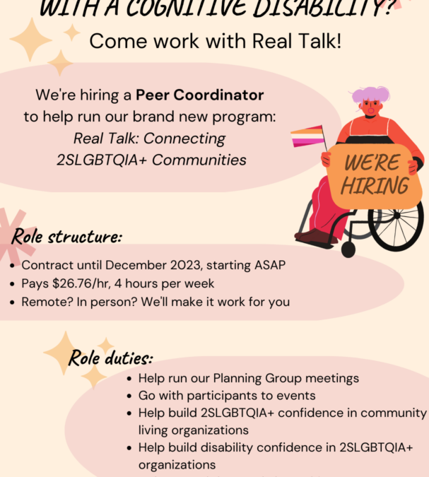 POSTING CLOSED | Real Talk is Hiring a Peer Coordinator