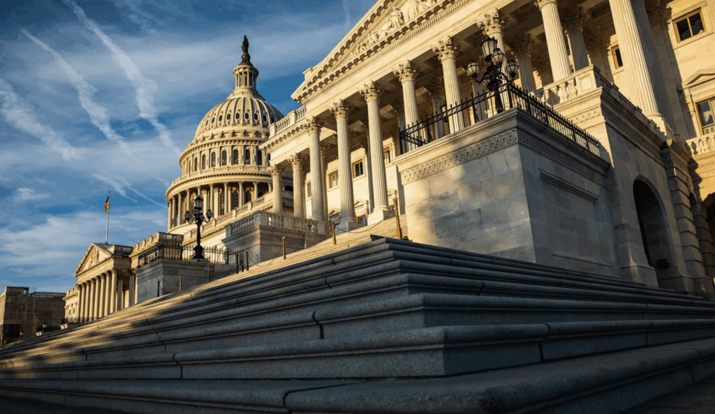 The rising sun illuminates the U.S. Capitol Building on September 19, 2019, in Washington. (Getty/Samuel Corum)